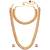 Gold plated rani pink choker long necklace and earrings set maharani