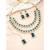 Cubic zirconia & synthetic stone studded 2 layer blue necklace
