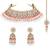 Pink kundan & beads studded choker necklace jhumki earringss