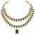 Cubic zirconia & synthetic stone studded 2 layer blue necklace