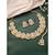 Gold plated white kundan & beads studded necklace earrings