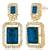 Cubic zirconia & synthetic stone studded 2 layer blue necklace