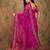 Pink ethnic motifs embroidered net sarees