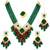 Women's green maroon synthetic stone, kundan & beads studded necklace dangle