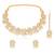 Gold plated white kundan & beads studded necklace earrings