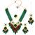 Women's green maroon synthetic stone, kundan & beads studded necklace dangle