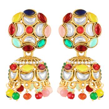 Multicolor jhumki earrings ethnic jewelry for women 1
