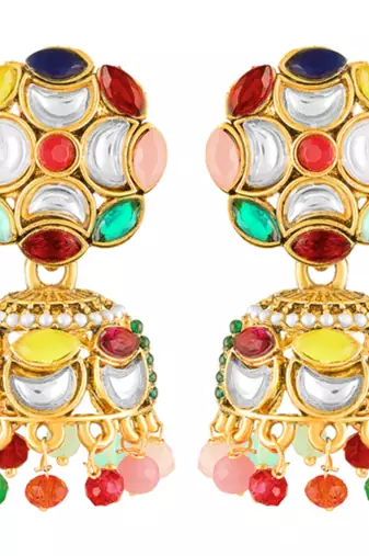Multicolor jhumki earrings ethnic jewelry for women
