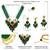 Women's green maroon synthetic stone, kundan & beads studded necklace dangle