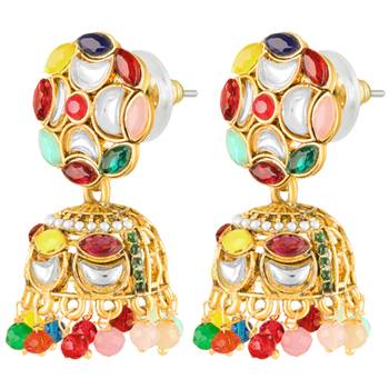 Multicolor jhumki earrings ethnic jewelry for women 2