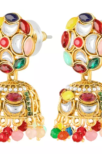 Multicolor jhumki earrings ethnic jewelry for women