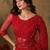 Red embroidered net sarees