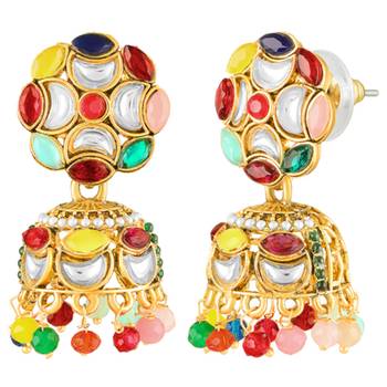 Multicolor jhumki earrings ethnic jewelry for women 3