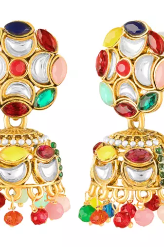 Multicolor jhumki earrings ethnic jewelry for women