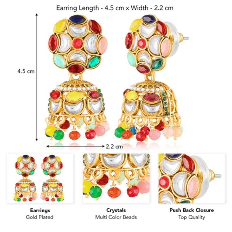 Multicolor jhumki earrings ethnic jewelry for women