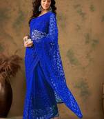 Blue embroidered  sarees
