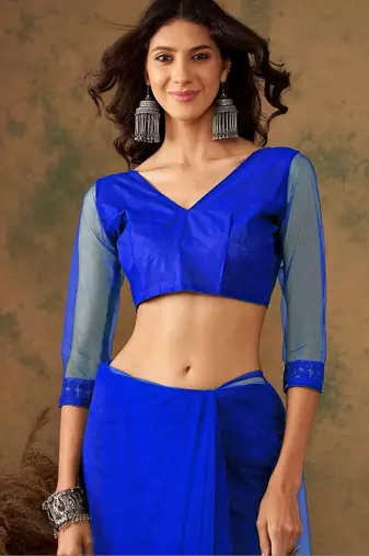 Blue embroidered  sarees