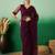 Burgundy embroidered saree