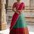 South Indian Style Semi-Stitched Half Saree with Blouse and Dupatta