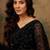 Black floral embroidered net saree