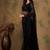 Black floral embroidered net saree