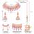 Kundan & beads studded lavender necklace earrings maangtikka set