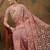 Peach peach-coloured floral embroidered net saree