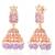 Kundan & beads studded lavender necklace earrings maangtikka set