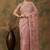 Peach peach-coloured floral embroidered net saree