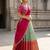 South Indian Style Semi-Stitched Half Saree with Blouse and Dupatta