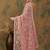 Peach peach-coloured floral embroidered net saree