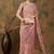 Peach peach-coloured floral embroidered net saree