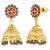 Rani pink & green synthetic stone & beads studded long necklace