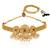 Rani pink green synthetic stone & beads studded necklace dangle