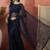 Navy blue embroidered saree with blouse piece