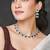 Silver plated blue synthetic stone & cubic zirconia studded necklace