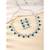 Silver plated blue synthetic stone & cubic zirconia studded necklace