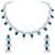 Silver plated blue synthetic stone & cubic zirconia studded necklace