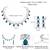 Silver plated blue synthetic stone & cubic zirconia studded necklace
