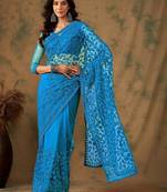 Blue embroidered  sarees