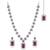Silver plated purple synthetic stone & cubic zirconia studded