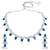 Silver plated blue synthetic stone & cubic zirconia studded necklace