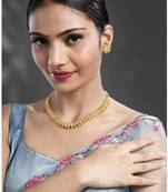 Women's choker necklace & floral stud earrings bharatanatyam jewelry set