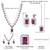 Silver plated purple synthetic stone & cubic zirconia studded