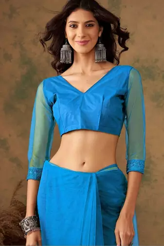 Blue embroidered  sarees