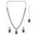 Silver plated purple synthetic stone & cubic zirconia studded
