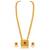 Red green synthetic stone studded long necklace earrings