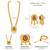 Red green synthetic stone studded long necklace earrings