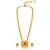 Red green synthetic stone studded long necklace earrings
