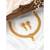 Women's gold rani pink faux stones studded necklace drop earrings